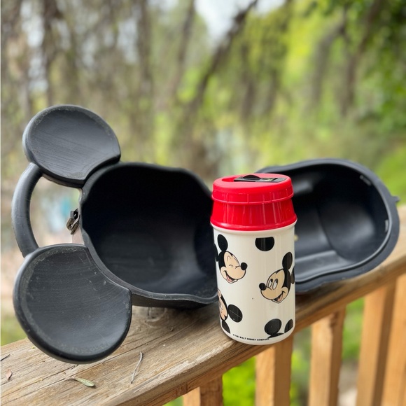 Vintage 1980s Mickey Mouse Aladdin Thermos & Lunchbox –Hard Shell Classic Disney - Picture 8 of 16